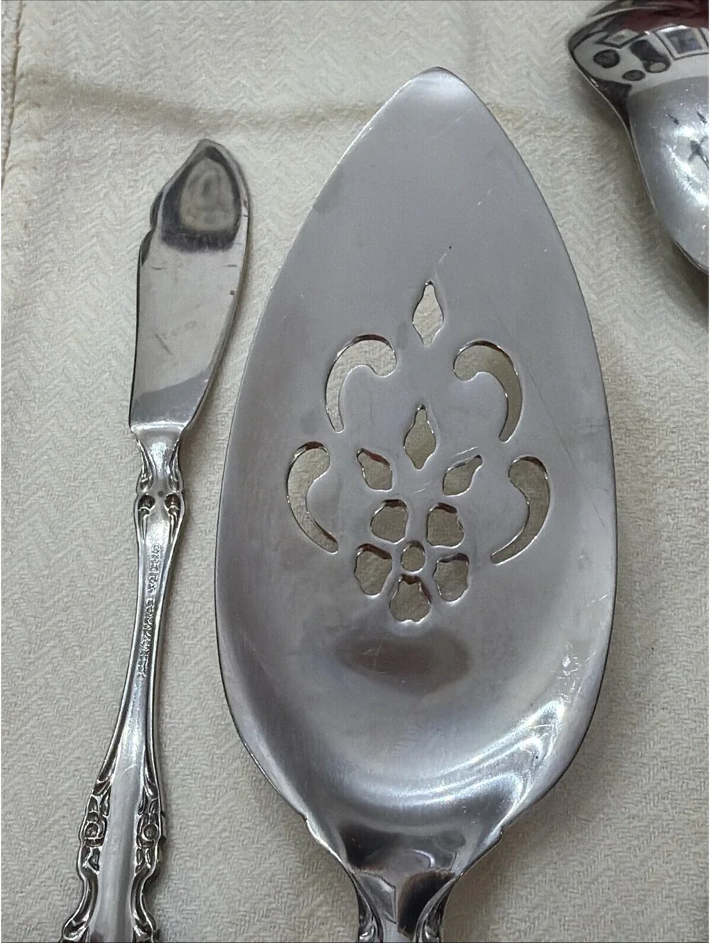 Oneida Community Michelangelo Silver plated Serving Set 5 Fork Spoon Casserole +